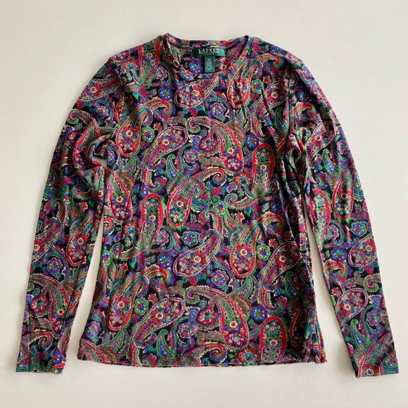 Ralph Lauren colourful print long sleeve tee - Picture 3 of 7